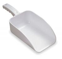 3UE74 Plastic Hand Scoop, White, 15 x 6 1/2 In