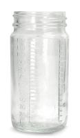 3UED2 Bottle Wide Mouth Glass 16 Oz Clear, PK24