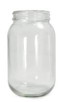3UED5 Bottle Wide Mouth Glass 32 Oz Clear, PK12