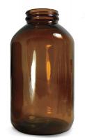 3UEE9 Bottle Wide Mouth Glass 32 Oz Amber, PK12