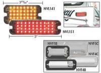 3VKL4 Warning Light, LED, Rd, Surf, Rect, 3-13/16 L