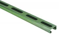 3ULW7 Slotted Channel, 10 Ft, 13/16 In D, Green