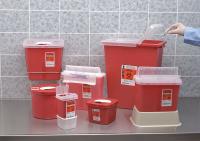 3UTE9 Sharps Container, 8 Gal., Hinged Lid, PK 2