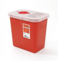 3UTH8 Sharps Container, 2 Gal., Hinged Lid, PK 5