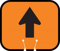 3UTK5 Cone Sign, Orange w/Blk, Up Pointing Arrow