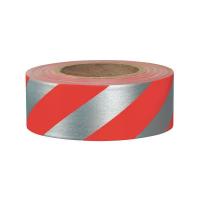 3UTW8 Flagging Tape, Red/Silvr, 300ft x 1-3/16In