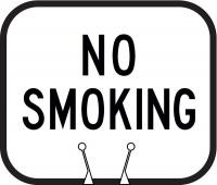 3UUA4 Traffic Cone Sign, Blk/Wht, No Smoking
