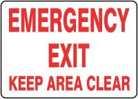 3UVH1 Emergency Exit Sign, 10 x 14In, R/WHT, ENG