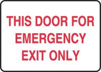 3UVJ2 Emergency Exit Sign, 10 x 14In, R/WHT, ENG