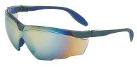 3UXP3 Safety Glasses, Gold Mirror, Wraparound