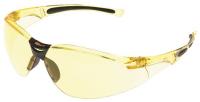 3UXR4 Safety Glasses, Amber, Scratch-Resistant