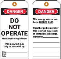 3VAV5 Danger Tag, 5-3/4 x 3 In, OSHA, Brs, PK25