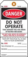 3VCV8 Danger Tag, 5-3/4 x 2-7/8 In, PK100
