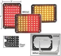 3VHP6 Warning Light, LED, Amber/Red, Rect, 4-1/4 L