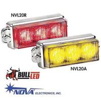 3VHT3 Warning Light, LED, Rd, Flange, Rect, 4-3/8 L