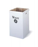 3VKW6 Corrugated Waste Receptacle, White, PK12