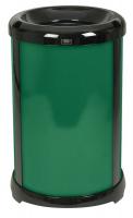 3VMD6 Trash Receptacle, Round Panel, Green, 32gal