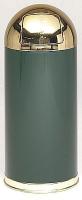 3VPK5 Waste Receptacle, Round Top, Geen, 15 G