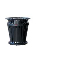 3VRC5 Waste Receptacle, Steel Slat, Black, 20 G