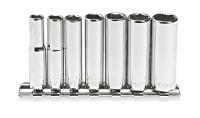 3VY17 Socket Set, Deep, 7pc