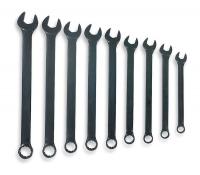 3VY73 Combo Wrench Set, Black, 10-18mm, 9 Pc