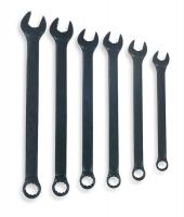 3VY75 Combo Wrench Set, Black Oxide, 10-18mm, 7Pc