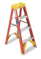 3W421 Stepladder, Fiberglass, 4 ft. H, 300 lb Cap