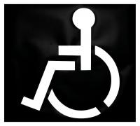 3W635 Parking Lot Symbol, Disabled, Plastic