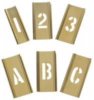 3W647 Interlocking Stencil, Numb &amp; Letters, Brass