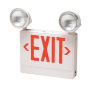 3WAE2 Exit Sign w/Emergency Lights, 12W, Red