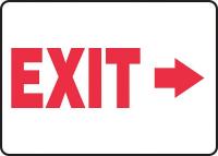 3WCF4 Emergency Exit Sign, 10 x 14In, R/WHT, Exit