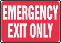 3WAP9 Exit Sign, 10 x 14In, R/WHT, Self-ADH, ENG