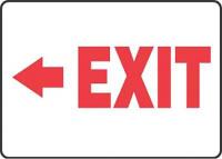 3WCC6 Emergency Exit Sign, 7 x 10In, R/WHT, PLSTC