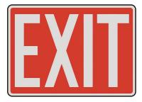 3WAL7 Emergency Exit Sign, 10 x 14In, R/WHT, Exit