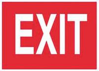 3WDN1 Exit Sign, 10 x 14In, WHT/R, Exit, ENG, Text