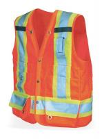 3WJV5 High Visibility Vest, Class 2, 3XL, Orange