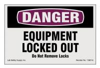 3WNY8 Lock out tag Sign Magnetic Danger