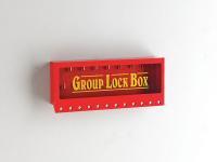 3WPH3 Group Lockout Box, 12 Locks Max, Red