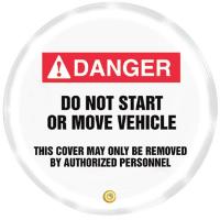 3WPP4 Danger Sign, 24 x 24In, R and BK/WHT, Vinyl