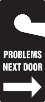 3XCZ6 Door Knob Hgr Tag, 9 x 4 In, Wht/R, PK10