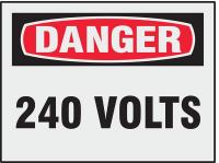 3XDU8 Danger Label, Electrical Hazard, PK 8