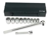 3XE74 Socket Set, SAE, 3/4 Dr, 11 Pc