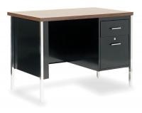 3XE75 Desk, Single Pedestal, Walnut