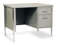 3XE76 Desk, Single Pedestal, Gray