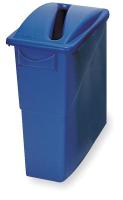 3XH24 Wastebasket with Handles, Blue, 16 gal