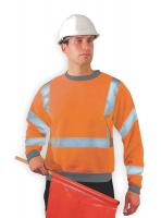 3XMN4 Sweatshirt, 100% Polyester, Orange, 3XL