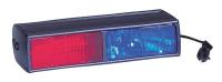 3XMR6 Warning Light, Halogen, Blue/Red, 7-1/2 L