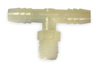 1ZKD9 Male Tee, Thread To Barb, 1/2 In NPT, PK 10
