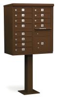 3YNN2 Cluster Box Unit, 12 Doors, Bronze