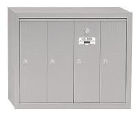 3YNT5 Vertical Mailbox, 4 Doors, Alum